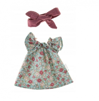 Oblečky pro panenky 38 cm, šatičky a čelenka - Vřesové kvítí Oblečky pro panenky 38 cm, šatičky a čelenka - Vřesové kvítí