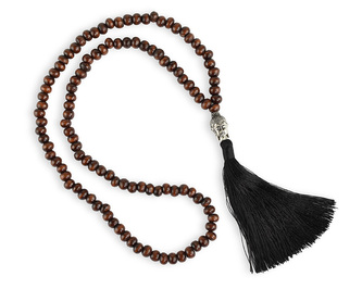 Japa Mala dřevěná hnědá Buddha - černá Japa Mala dřevěná hnědá Buddha - černá