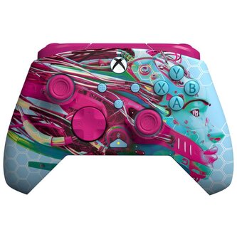 PDP Rematch Glow pokročilý gamepad pro Xbox X/S, Xbox one, PC, modro-růžový