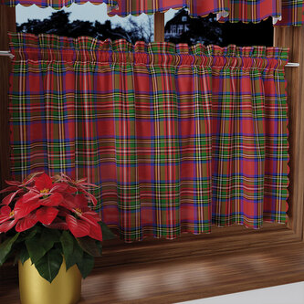 Dekorační krátká vánoční vitrážová záclona do kuchyně SCOTTY 40x100 cm MyBestHome