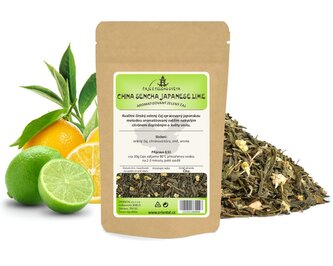 Zelený aromatizovaný čaj China Sencha Japanese Lime 1000 g
