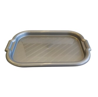 Podnos univ.plast 39x27,5x2,5 cm stříbrný