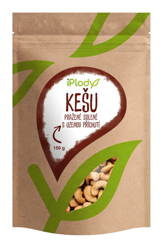 iPlody Kešu pražené, solené s uzenou příchutí 150 g iPlody Kešu pražené, solené s uzenou příchutí 150 g