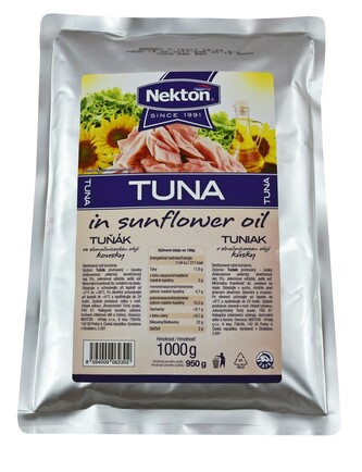 Nekton Tuňák ve slunečnicovém oleji kousky 1 kg Nekton Tuňák ve slunečnicovém oleji kousky 1 kg