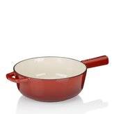 KELA Pánev na sýrové fondue Calido litinová červená 33,5x6,5 cm 20,0 cm 1,8l KL-16622