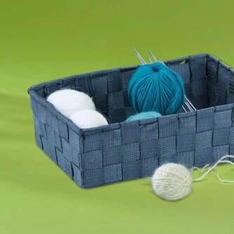 KELA Košík Alvaro PP vláknová stuha kouřově modrá 23,0x15,0x6,0cm KL-24377