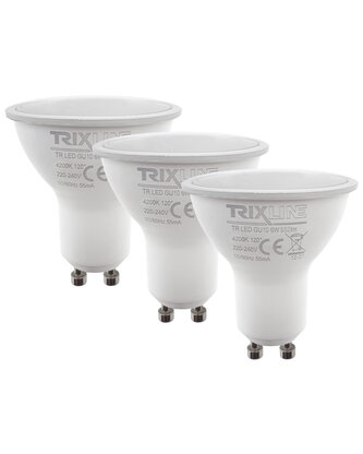 LED žárovka Trixline 6W GU10 neutrální bílá 3 PACK
