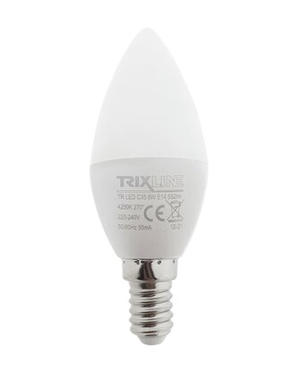 LED žárovka Trixline 6W C35 E14 neutrální bílá 3 PACK
