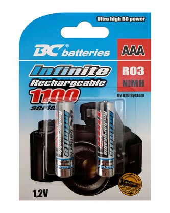 Nabíjecí mikrotužková AAA/R03 NiMH baterie BC Batteries 1,2V 2ks