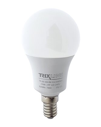 LED žárovka Trixline 8W E14 A50 teplá bílá