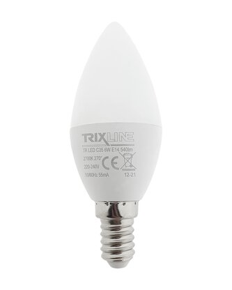LED žárovka Trixline 6W C35 E14 teplá bílá 3 PACK