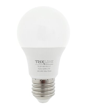 LED žárovka Trixline 6W 552lm E27 A60 neutrální bílá