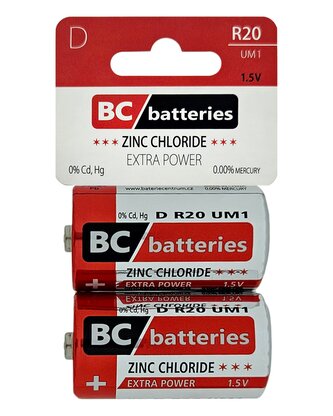 BC D-R20 UM1 Extra power Zinkochloridová 1.5V / 2ks BLISTR