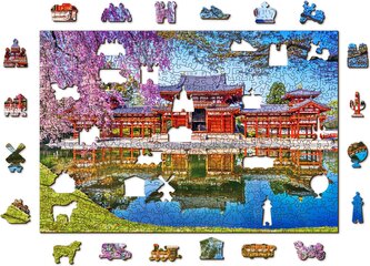 WOODEN CITY Dřevěné puzzle Chrám Byodo-in, Kjóto, Japonsko 505 dílků WOODEN CITY Dřevěné puzzle Chrám Byodo-in, Kjóto, Japonsko 505 dílků