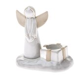 Porcelánový svícen s andělem a dárky, 6/72