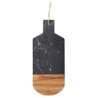 Servírovací prkénko | MARBLE | dřevo+mramor dekorativní černá | 40x17 cm | 849164