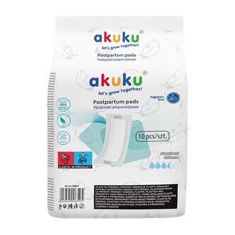 Jednorázové poporodní superabsorbční vložky Akuku 10 ks v balení Jednorázové poporodní superabsorbční vložky Akuku 10 ks v balení