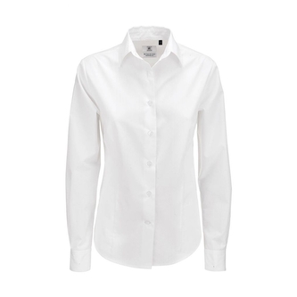 Košile dámská B&C Smart s dlouhým rukávem - bílá, 3XL