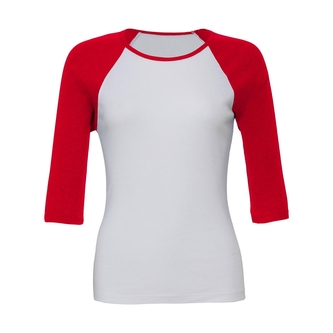 Tričko Bella Baseball 3/4 - bílé-červené, XXL