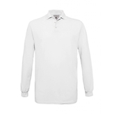 Pánské polo tričko B&C Safran s dlouhým rukávem - bílé, 3XL