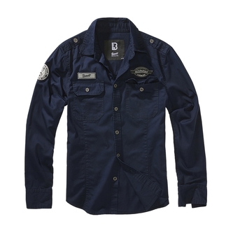 Košile s dlouhým rukávem Brandit Luis Vintageshirt - navy, 7XL