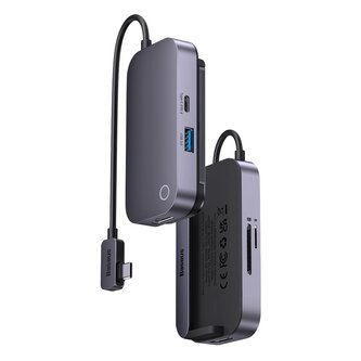 Uniwersalny HUB USB do tabletu / smartfona 6w1 USB-C Baseus PadJoy - ciemnoszary Uniwersalny HUB USB do tabletu / smartfona 6w1 USB-C Baseus PadJoy - ciemnoszary