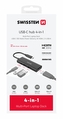 SWISSTEN USB-C HUB 4-IN-1 (USB-C 100W, HDMI 4K, 2x USB-A) ALUMINIUM