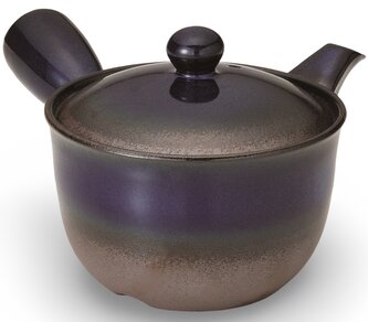 Japonská keramická Kyusu konvice šedomodrá 350 ml