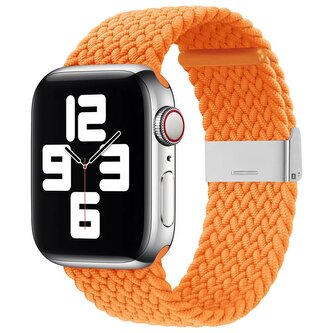 Strap Fabric opaska do Watch 9 / 8 / 7 / 6 / SE / 5 / 4 / 3 / 2 (41mm / 40mm / 38mm) pleciony materiałowy pasek bransoletka do zegarka pomarańczowy (10)