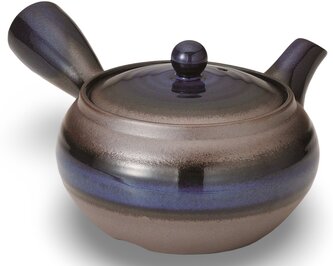 Japonská keramická Kyusu konvice šedomodrá 400 ml