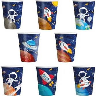 Papírové kelímky vesmír 220ml 8ks - Party Pal Papírové kelímky vesmír 220ml 8ks - Party Pal