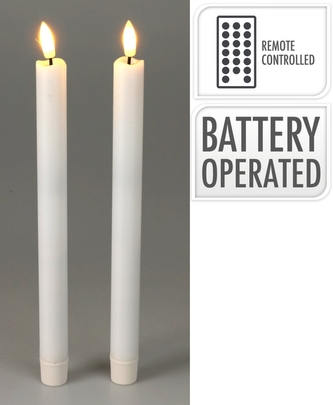 Sada 2 ks - LED kónická svíčka s časovačem, bílá, 25x2 cm