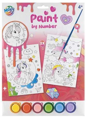 Malování podle čísel A4 - jednorožci, 2 obrázky