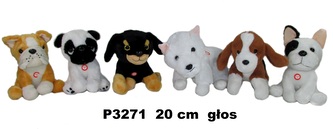 Pejsek se zvukem 6 druhů 20 cm