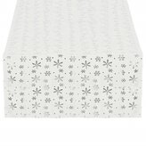 Vánoční ubrus s vločkami 220x140 cm bílý, vánoční dekorace