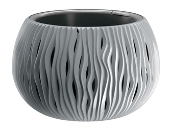 Obal na květník SANDY BOWL 2v1 plastový matný d18x14cm
