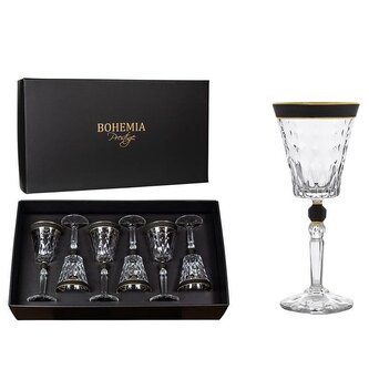 sklen. 260ml, 6ks, BOHEMIA PR. víno, CONTE MODERN, černá, DB