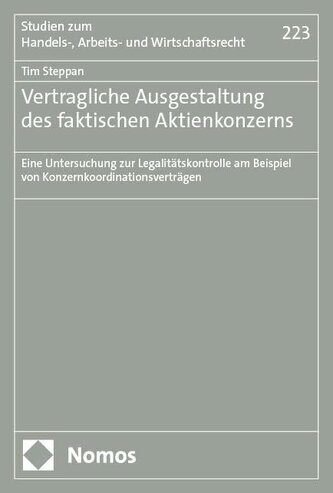 Vertragliche Ausgestaltung des faktischen Aktienkonzerns