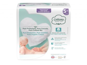 Cottony jednorázové dětské pleny z bio bavlny č.5  (11-25 kg) - 24 ks velikost balení: karton