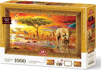 ART PUZZLE Puzzle s rámem a lepidlem 3v1 Králové savany 1000 dílků