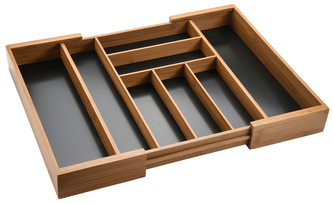 KESPER Zásobník na příbory roztahovací tmavý bambus 35-57cm