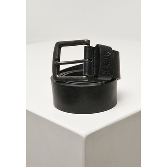 Opasek kožený Urban Classics Leather Recycled - černý, S/M