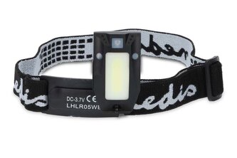 NEDIS LED čelovka/ 180 lm/ napájení z baterie/ napájení z USB/ 3.7 V DC/ včetně baterií/ dobíjecí/ černá NEDIS LED čelovka/ 180 lm/ napájení z baterie/ napájení z USB/ 3.7 V DC/ včetně baterií/ dobíjecí/ černá