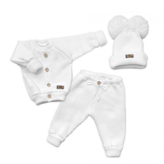 Pletená rostoucí 3D sada, bavlna, Lovely One, bílá, vel. 80/86; 80/86 (12-18m)