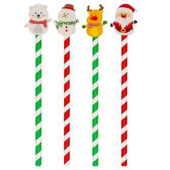 Ołówek z gumką Mikołaj, Miś, Bałwan, Renifer mix