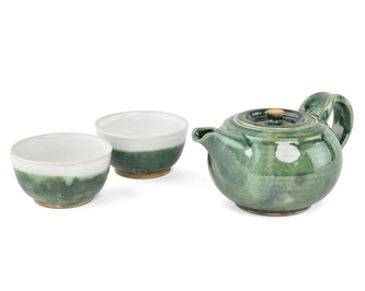 Keramická čajová souprava Hunan tmavě zelená