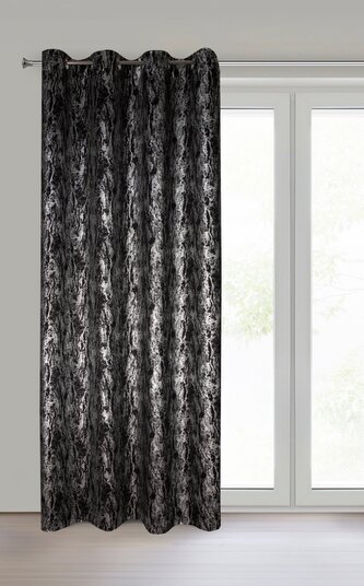 Dekorační vzorovaný závěs s kroužky ELZA černá 140x250 cm (cena za 1 kus) MyBestHome Dekorační vzorovaný závěs s kroužky ELZA černá 140x250 cm (cena za 1 kus) MyBestHome