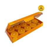 Kerzenfarm Sada čajových svíček ze včelího vosku (9 ks + stojánek) - bezobalové - ruční výroba