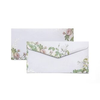Ozdobné obálky hladké - DL, 120 g, květiny, 10 ks Ozdobné obálky hladké - DL, 120 g, květiny, 10 ks