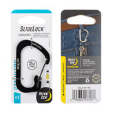 Nite Ize SlideLock Stainless Steel Ocelová karabina s pojistkou #03 černá